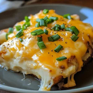 Cheesy Mississippi Mud Potatoes topped with cheese and spices