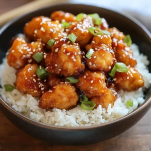 Crispy chicken served with a tangy-sweet sauce on a plate