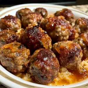 Plate of homemade German Meatballs served with gravy and potatoes