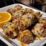 Savory ground beef party bites served on a platter at a festive gathering.