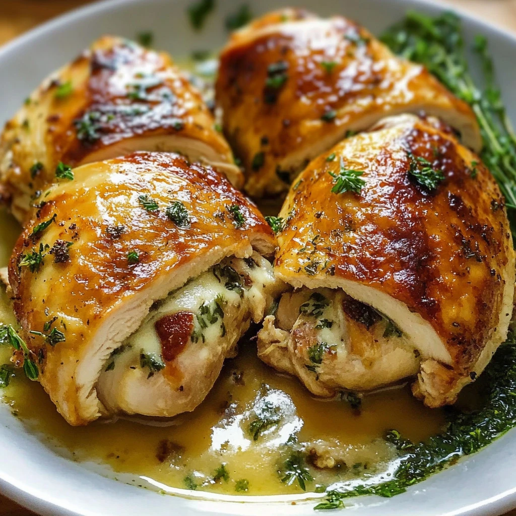 Delicious stuffed chicken breast filled with savory ingredients.