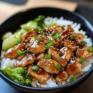 Delicious Teriyaki Chicken Delight with colorful vegetables and glossy glaze