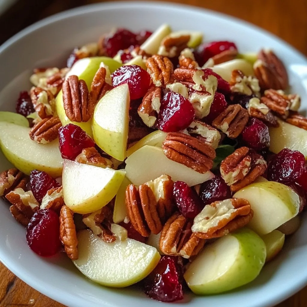 Delicious Apple Cranberry Pecan Salad with fresh ingredients