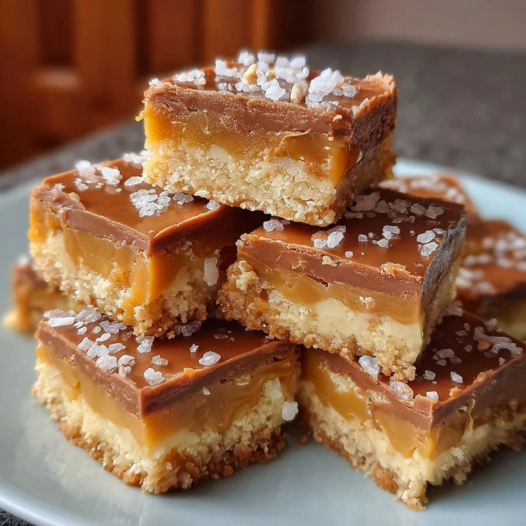 Delicious homemade butterscotch bliss bars topped with chocolate chips.