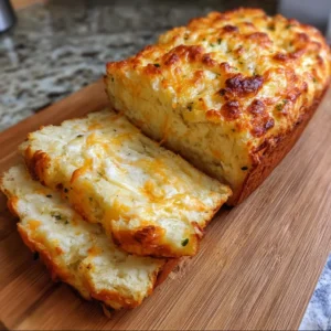Homemade cheese bread fresh out of the oven, golden and cheesy.