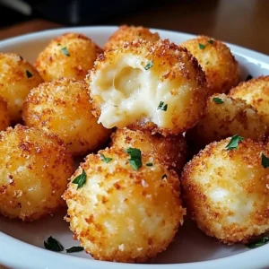 Delicious cheesy Parmesan Mozzarella bites served as a tasty snack.