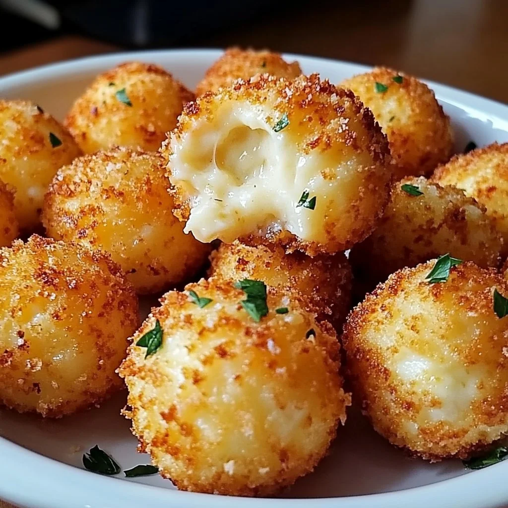 Delicious cheesy Parmesan Mozzarella bites served as a tasty snack.