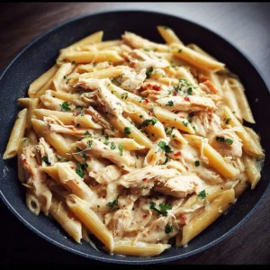 Delicious Chicken Penne Pasta with creamy sauce and grilled chicken