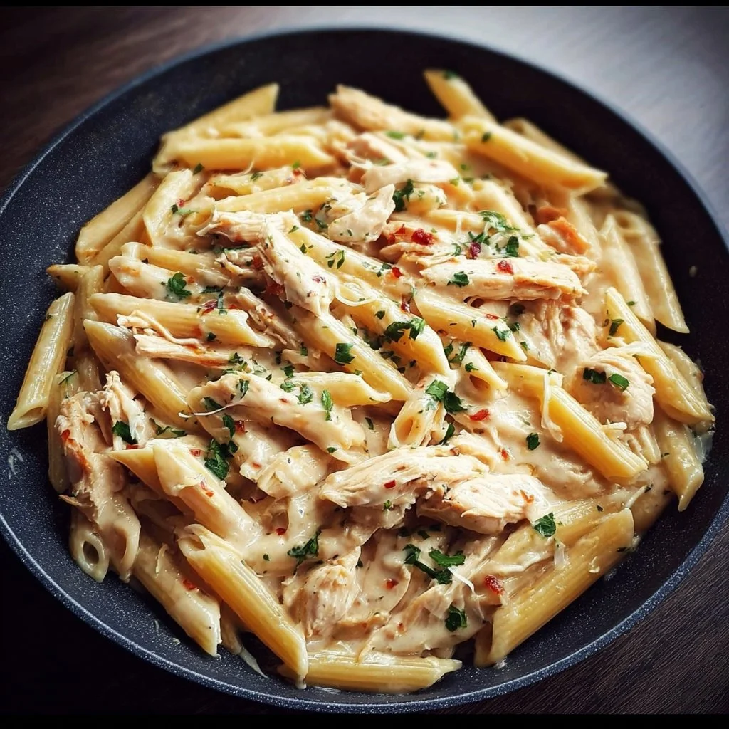 Delicious Chicken Penne Pasta with creamy sauce and grilled chicken