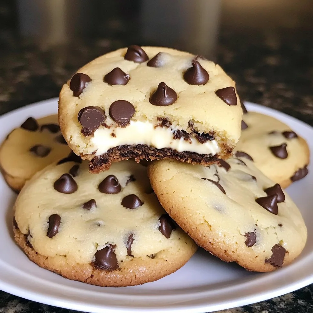 Delicious Chocolate Chip Cheesecake Cookies on a plate