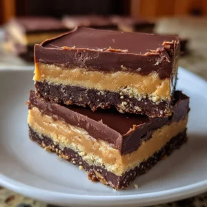 Chocolate Peanut Butter Dream Bars dessert recipe with creamy layers and chocolate topping