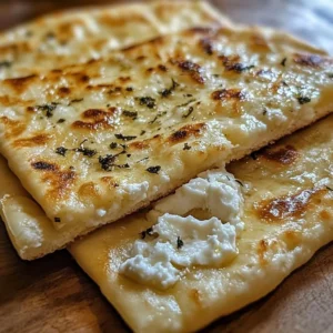 Homemade Cottage Cheese Flatbread served with fresh toppings