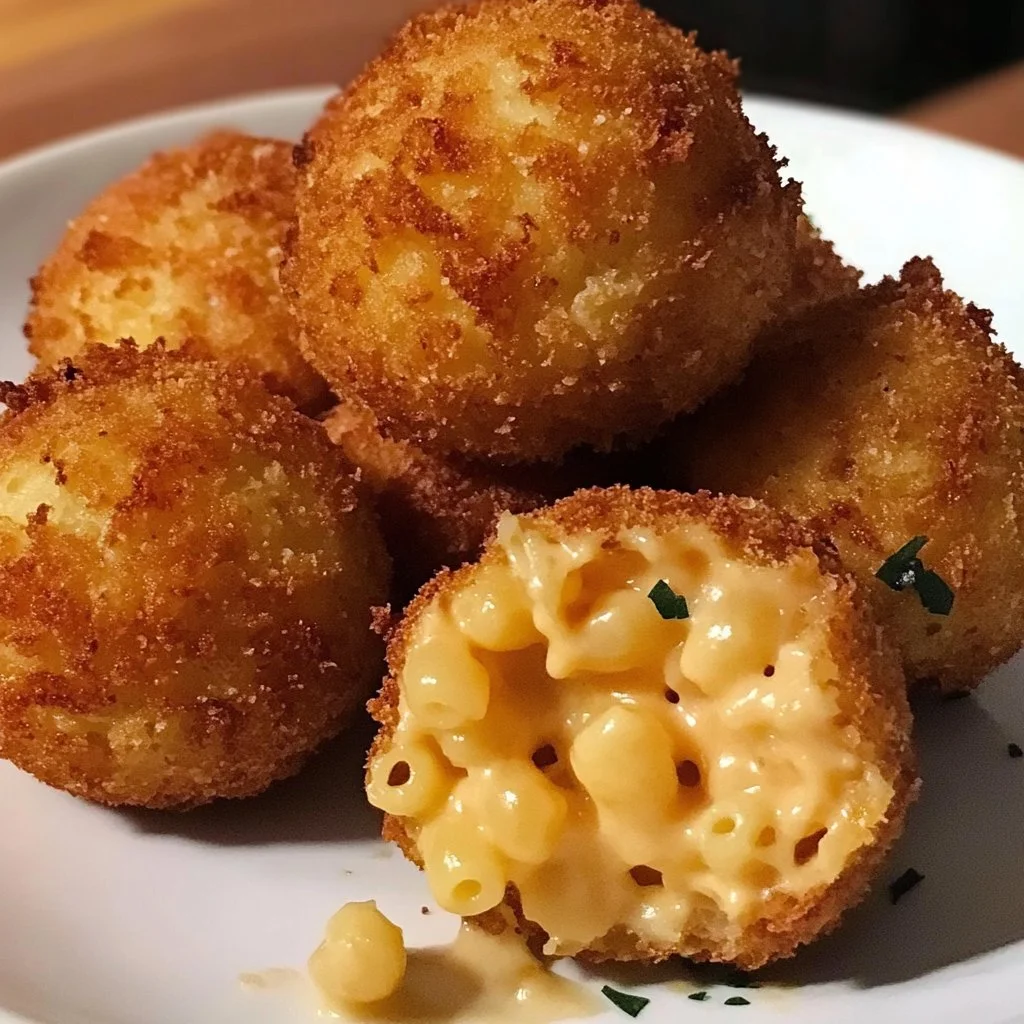 Crispy fried mac and cheese balls served as a tasty appetizer