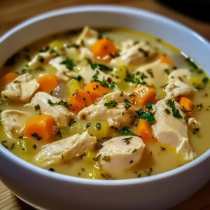 Delicious Marry Me Chicken Soup garnished with herbs in a bowl.
