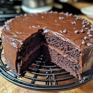 Delicious Mexican Chocolate Cake topped with rich chocolate ganache and cinnamon