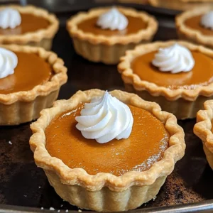 Delicious mini pumpkin pies arranged on a rustic wooden table.