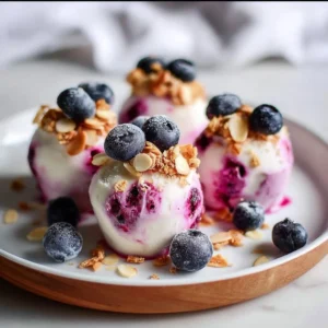 Mixed Berry Frozen Yogurt Bites topped with crunchy granola