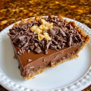 Delicious no-bake German Chocolate Pie with a creamy coconut topping