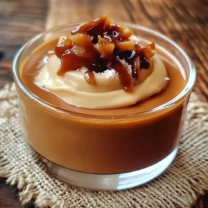 Delicious salted caramel mousse topped with a sprinkle of sea salt.