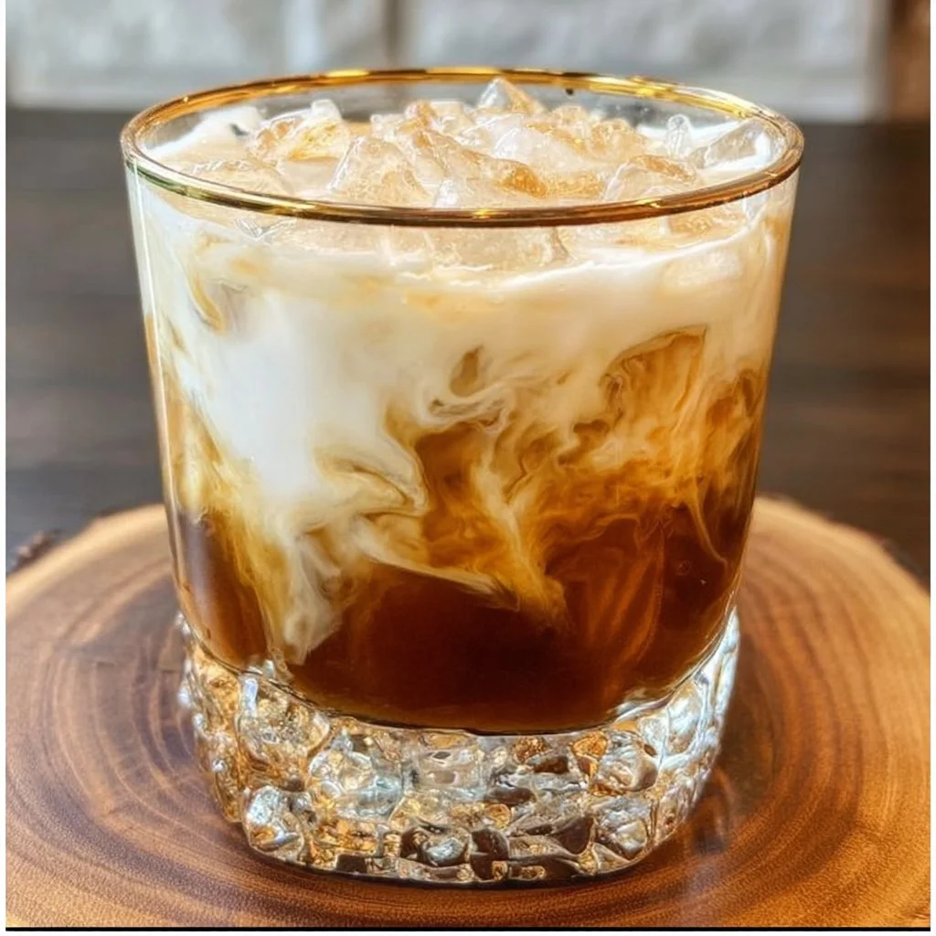 Delicious Skrewball White Russian cocktail garnished with whipped cream
