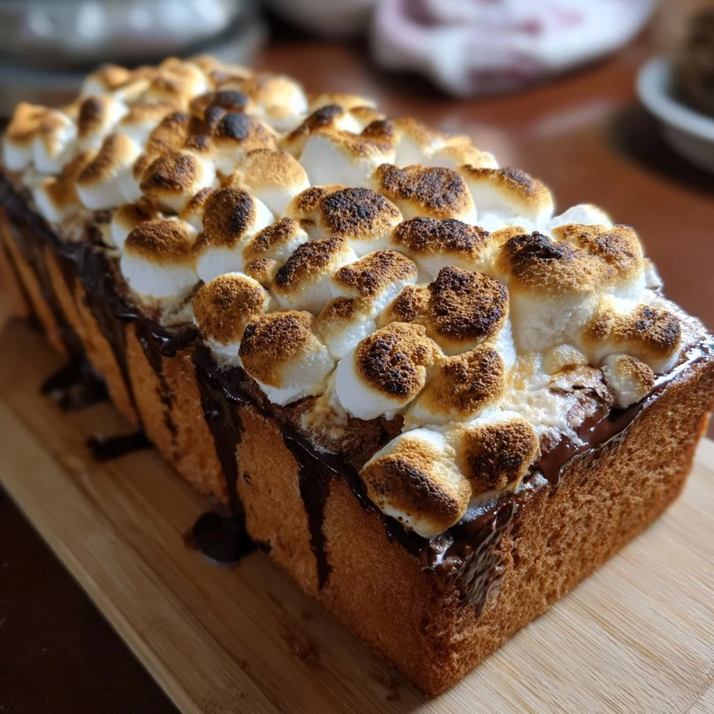 Delicious S'mores Bread with chocolate and marshmallows