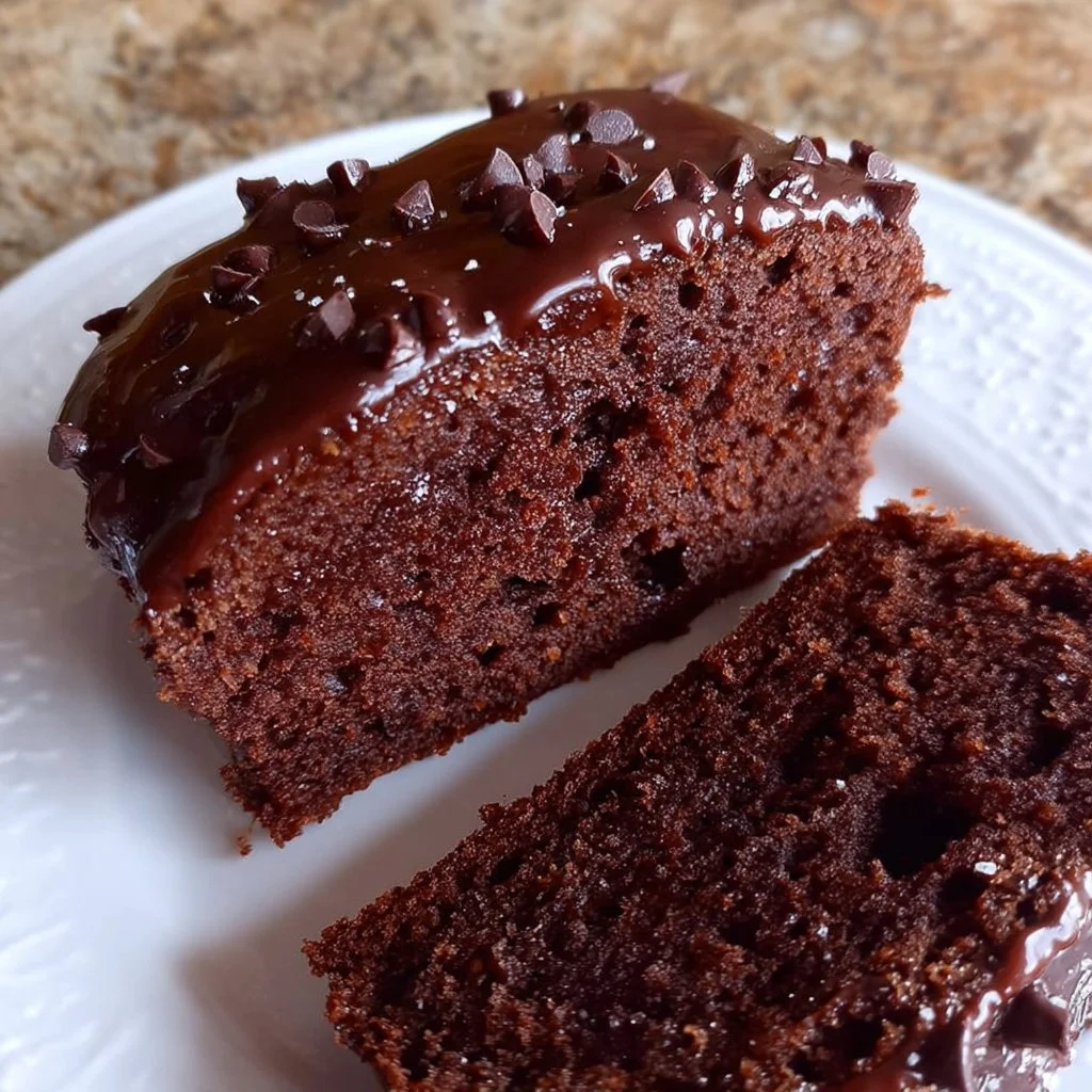 Delicious Sweet Potato Chocolate Cake topped with frosting and chocolate shavings.