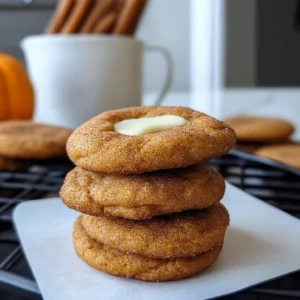 Delicious White Chocolate Pumpkin Snickerdoodles with pumpkin spice and chocolate