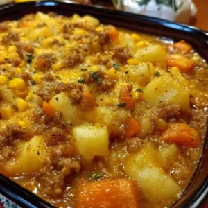 Delicious Amish Thanksgiving casserole served in a festive setting.
