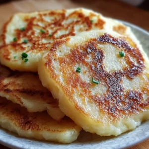 Plate of authentic Irish potato farls served with butter and herbs