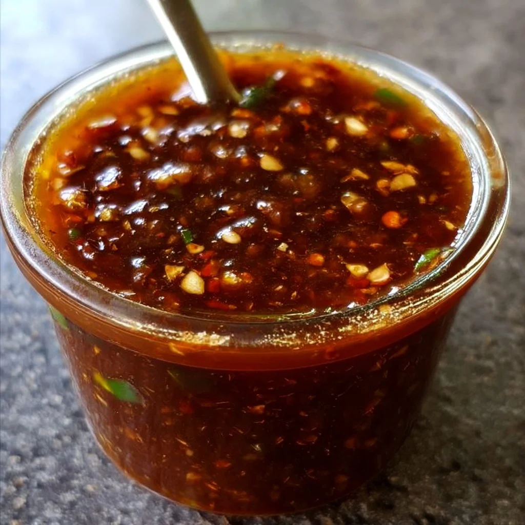 Bowl of Chinese garlic sauce used in various dishes