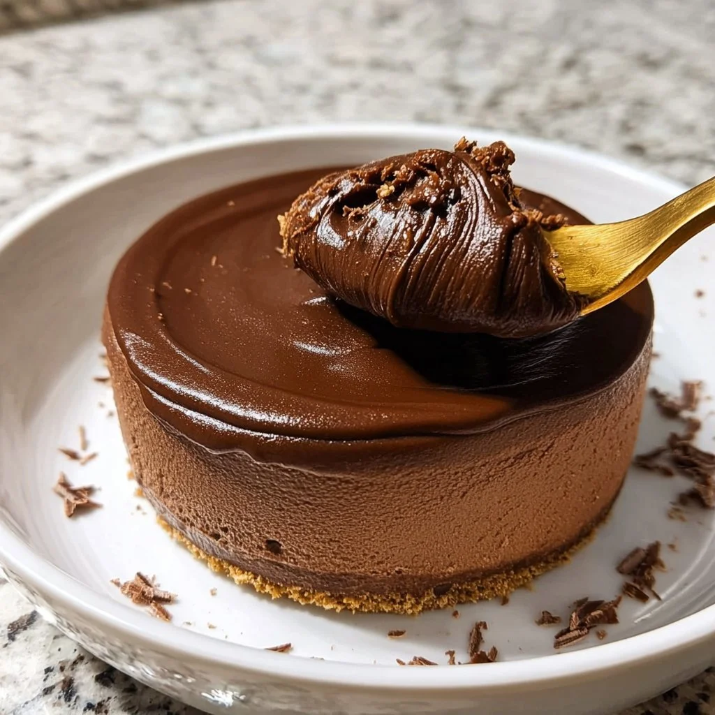 Delicious chocolate creamy dessert topped with whipped cream and chocolate shavings.