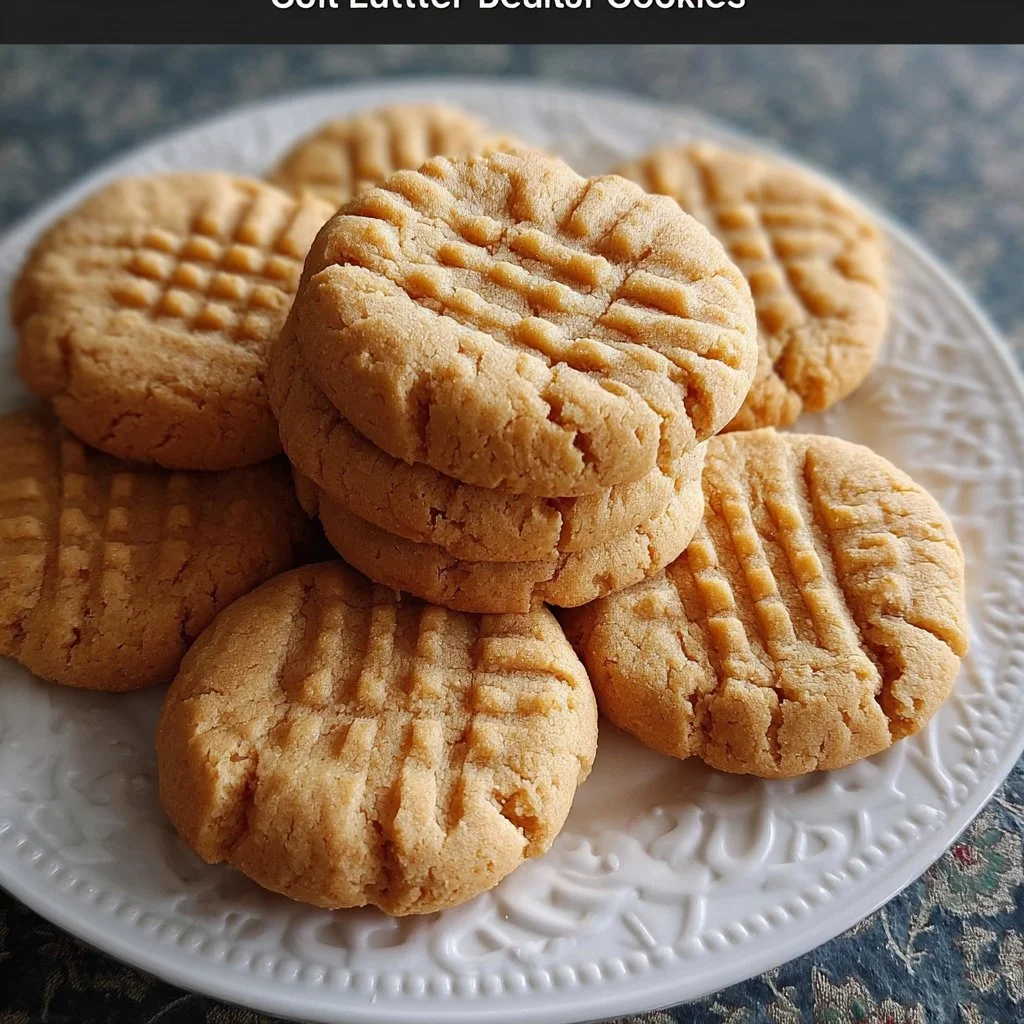 Classic soft peanut butter cookies on a plate
