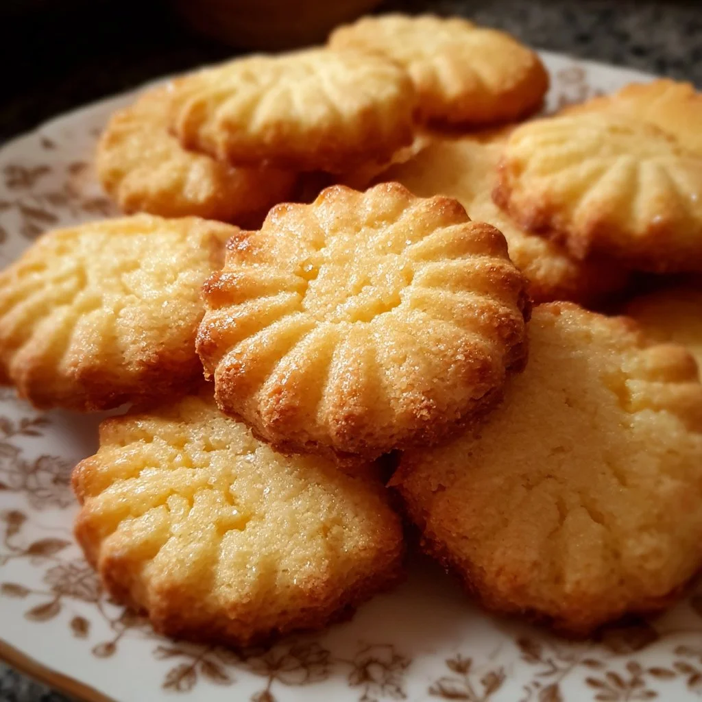 Delicious homemade French Butter Cookies (Breton Sables) on a plate.