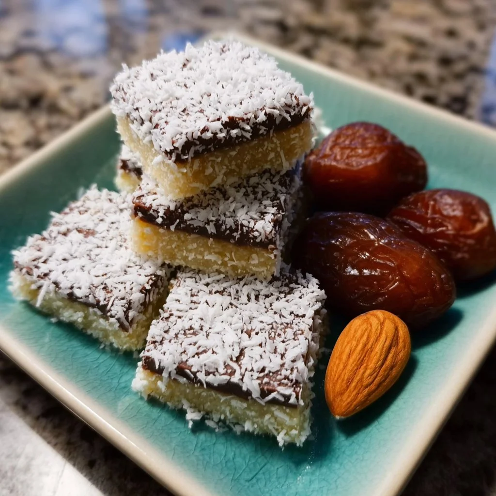 Sugar-free Healthy Bounty bars made with wholesome ingredients.
