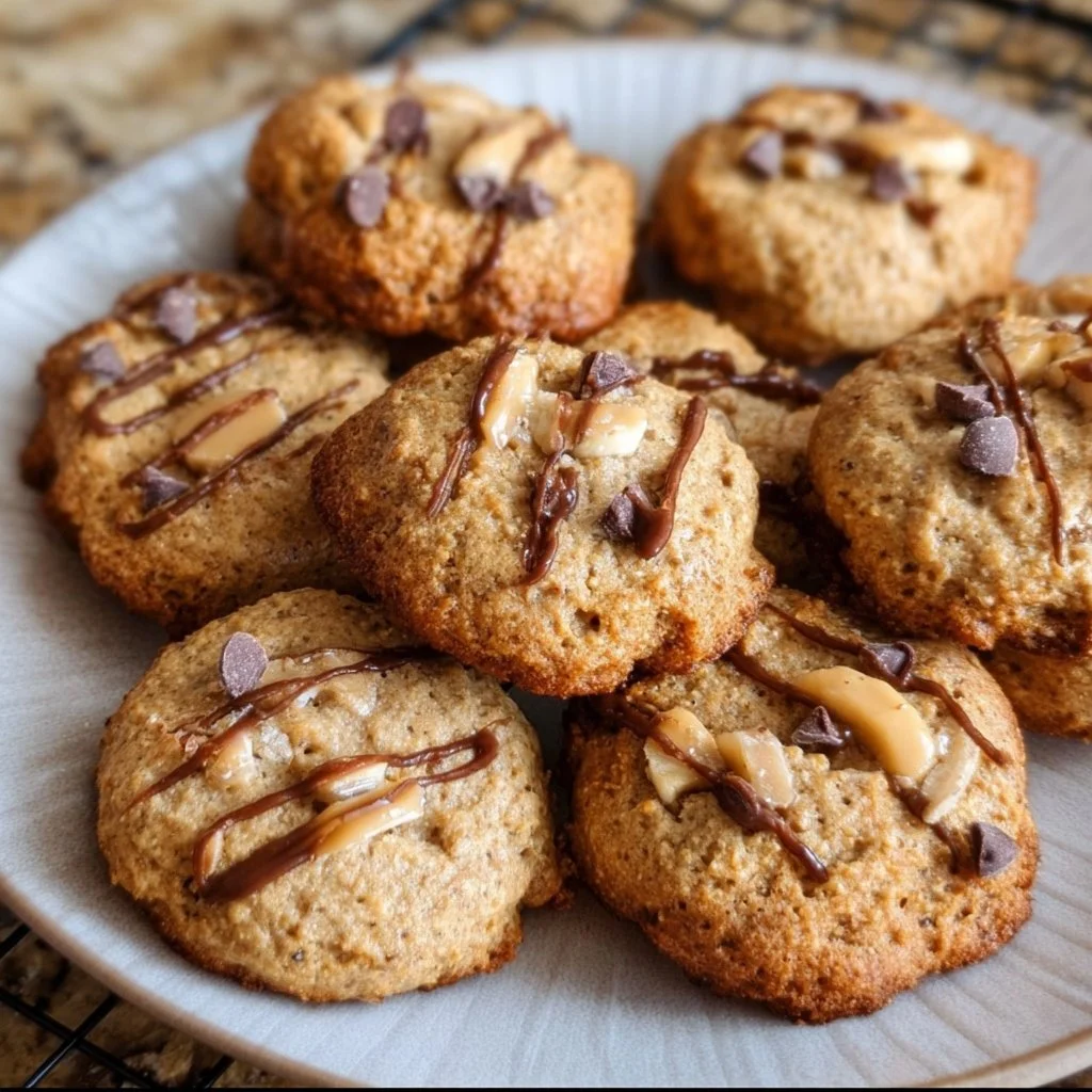 Baking healthy peanut butter banana cookies with ripe bananas and peanut butter