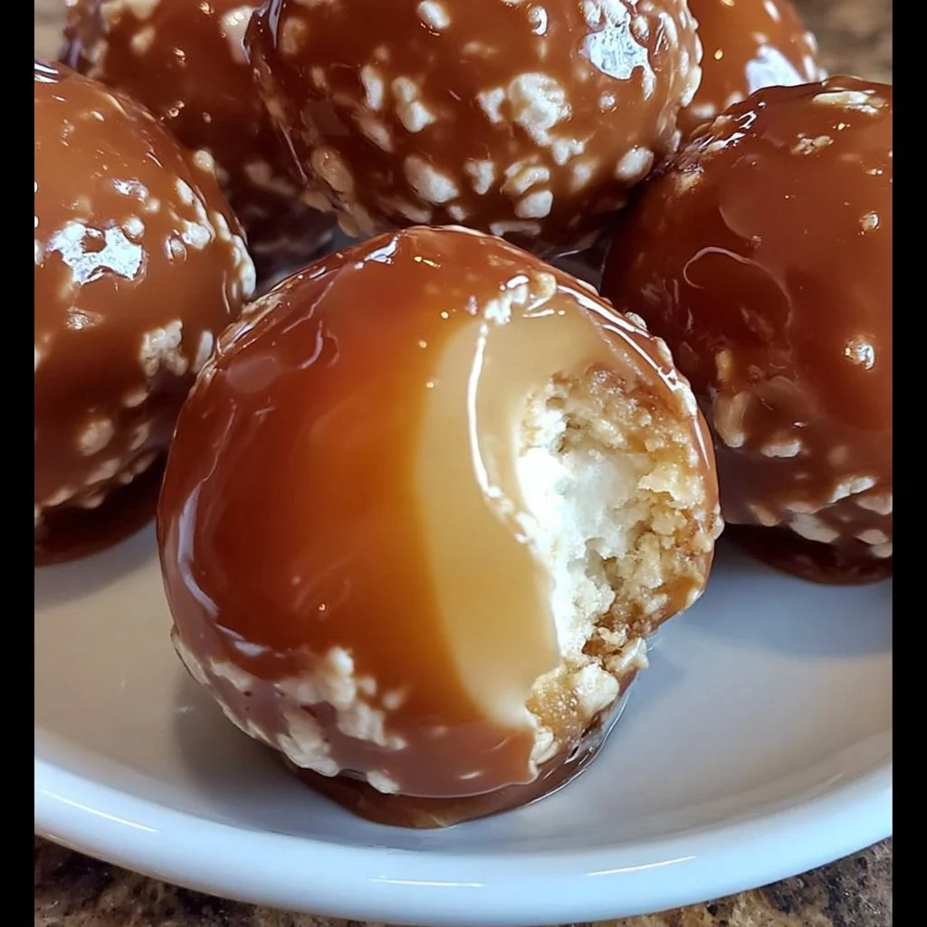 Delicious Marshmallow Caramel Crunch Balls for a sweet treat