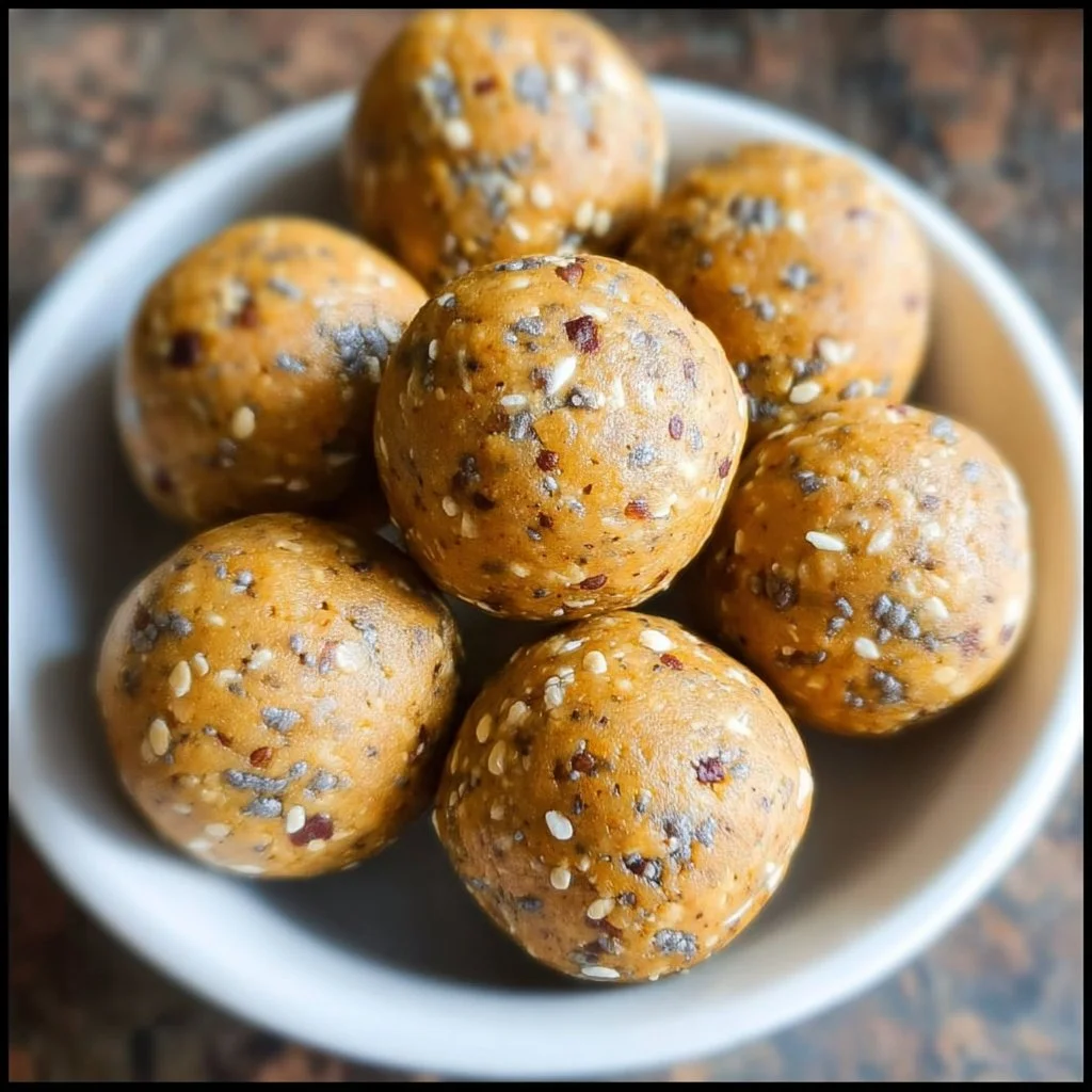 No-Bake Healthy Pumpkin Pie Energy Balls made with wholesome ingredients.