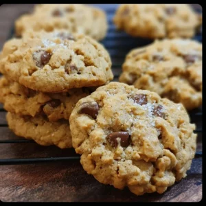 Homemade Peanut Butter Banana Cookies on a cooling rack