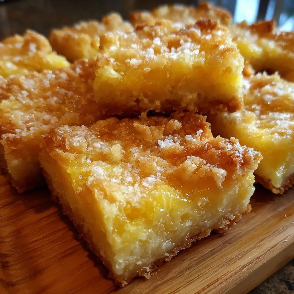 Tropical Pineapple Bliss Bars with a delightful crust and fruity topping