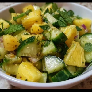 Refreshing Pineapple Cucumber Salad with vibrant colors and fresh ingredients