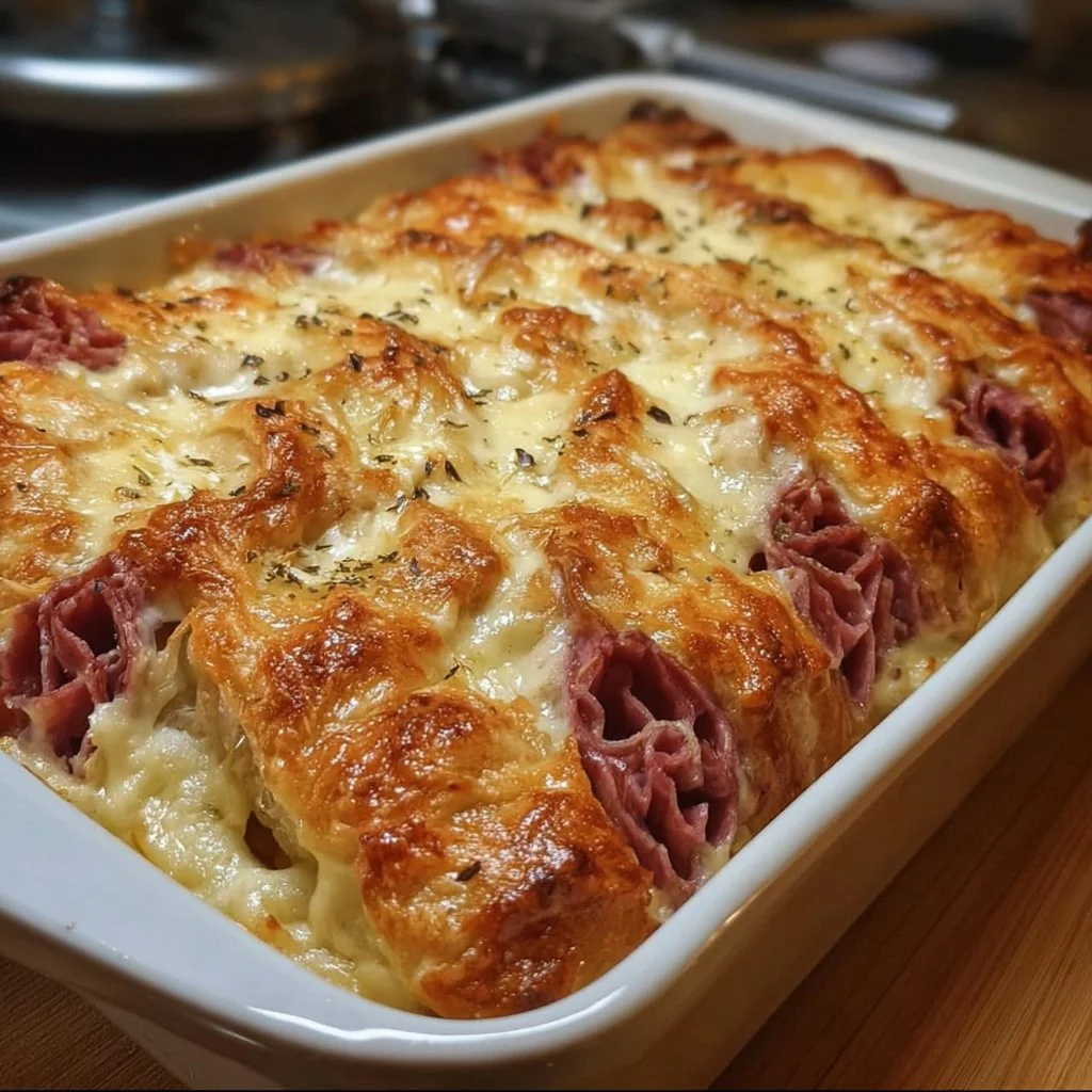 Delicious Reuben Crescent Bake with savory ingredients