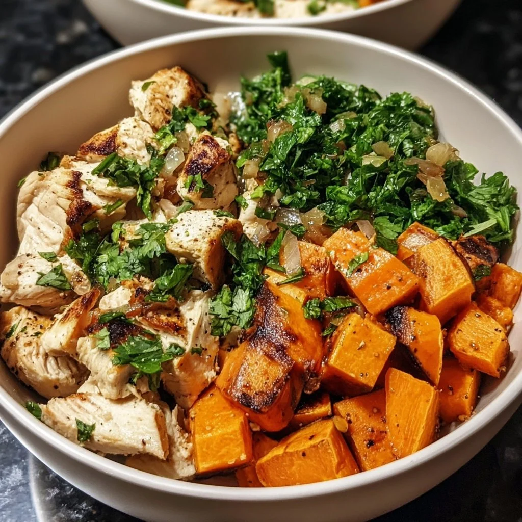 Healthy chicken and sweet potato bowls for a nutritious meal option