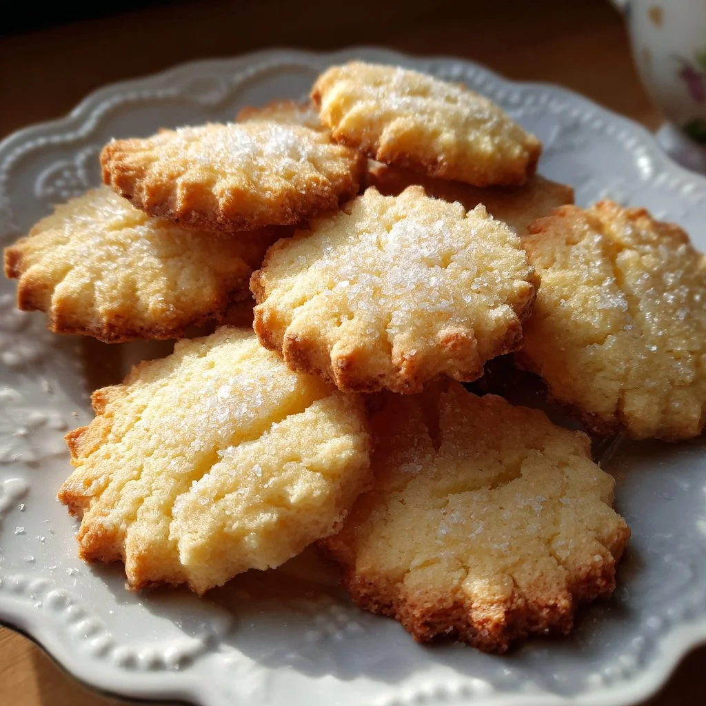 Delicious 3 ingredient butter cookies on a baking tray