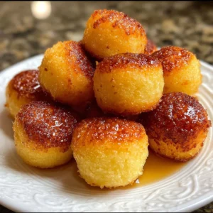 Delicious bite-sized honey butter cornbread poppers served with honey