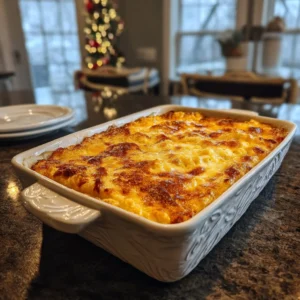 Cheesy Cream Cheese Corn Casserole served in a dish with fresh corn