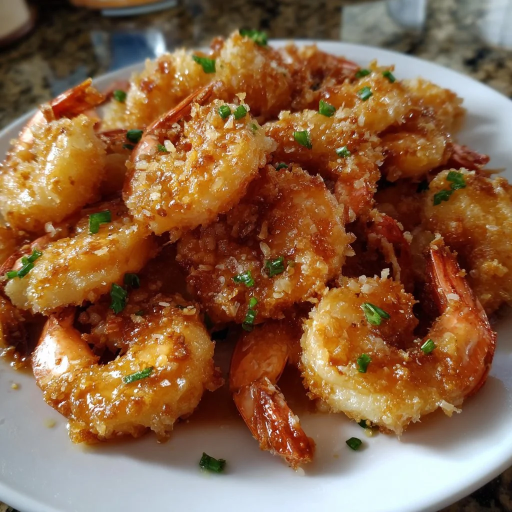 Chinese Coconut Shrimp dish served with a tropical coconut coating