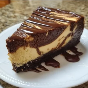 Delicious Chocolate Marble Cheesecake with swirls of chocolate and creamy texture