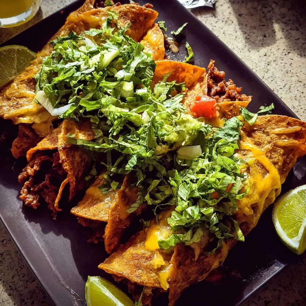 Crispy rolled tacos filled with spicy chipotle beef on a plate