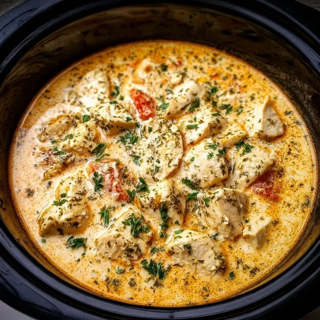Crockpot Ranch Chicken recipe with tender meat and flavorful seasoning.
