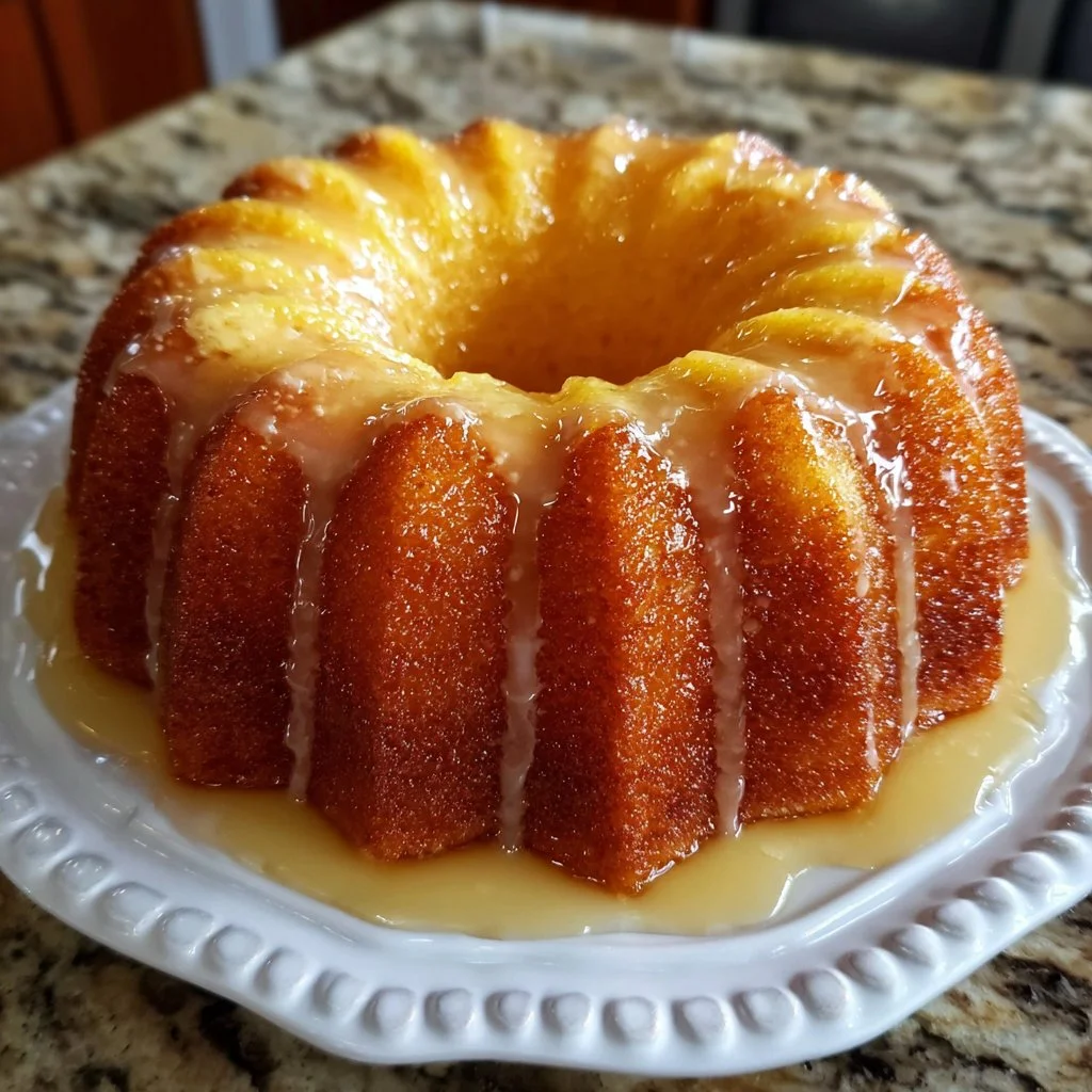 Extreme lemon bundt cake topped with lemon glaze and zest for added flavor